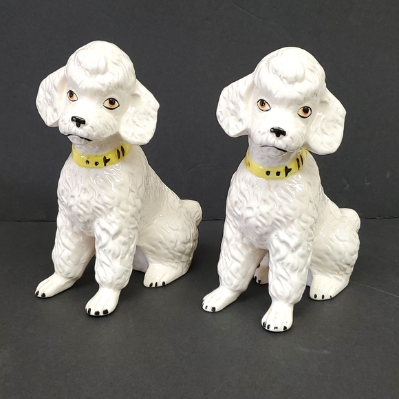 - 60's Vintage large ceramic poodles - Picture 1 of 8